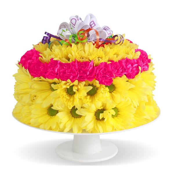 Fresh Flower Birthday Cake