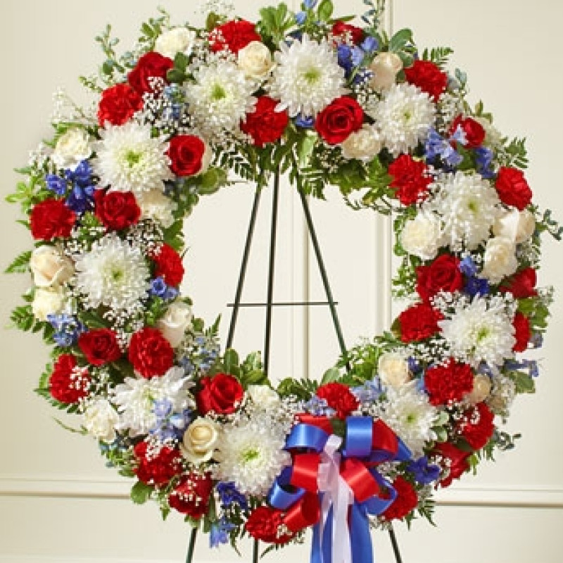 Urn Wreath In Patriotic